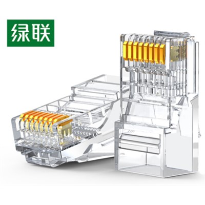 绿联（UGREEN）50961数据线类六类网线水晶头 6类千兆网络接头 RJ45工程级8P8C电脑网线连接器 Cat6水晶头镀金
